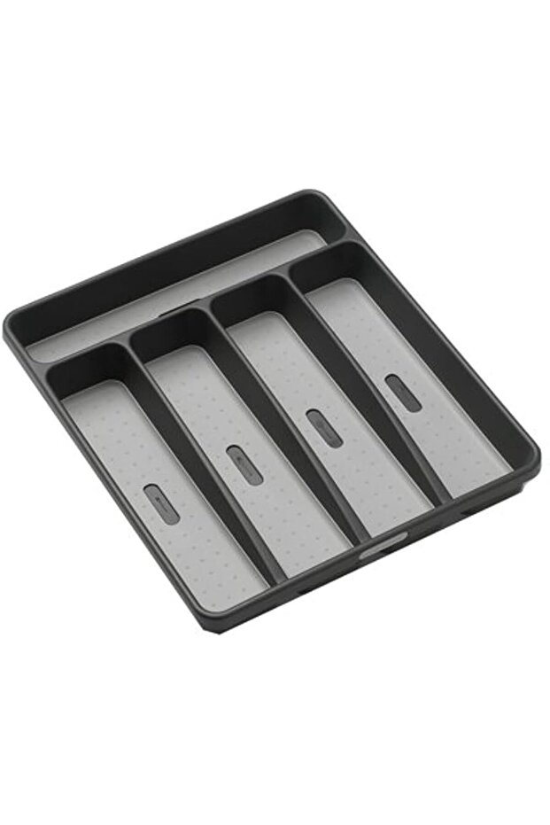 صينية أدوات المائدة، من الجرانيت، بخمسة أقسام، منظم أدوات المائدة والسكاكين للشوك والسكاكين والملاعق وأدوات التقديم، مع أقدام مطاطية مانعة للانزلاق، بلاستيك خالٍ من مادة BPA، رقم القطعة 95-24105-06