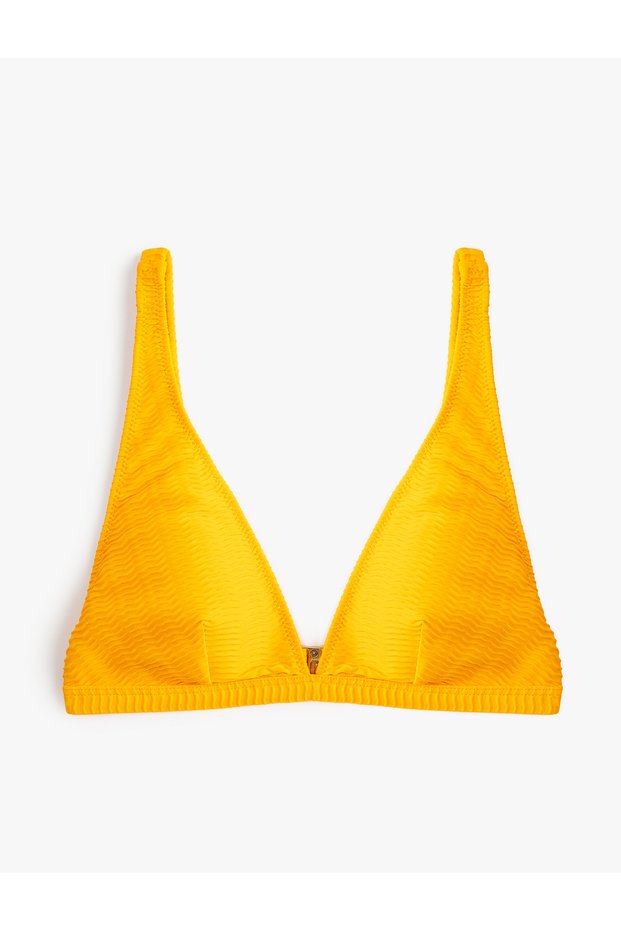 Triangle Bikini Top with Textured Thick Straps