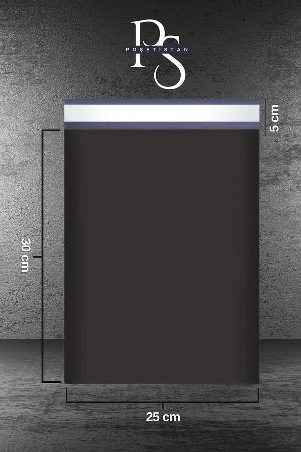Premium Siyah 100 Adet 25x30x5 Cm Kargo Poşeti (120 MİKRON) - 2