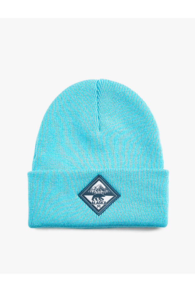 Knitted Beret with Label Detail