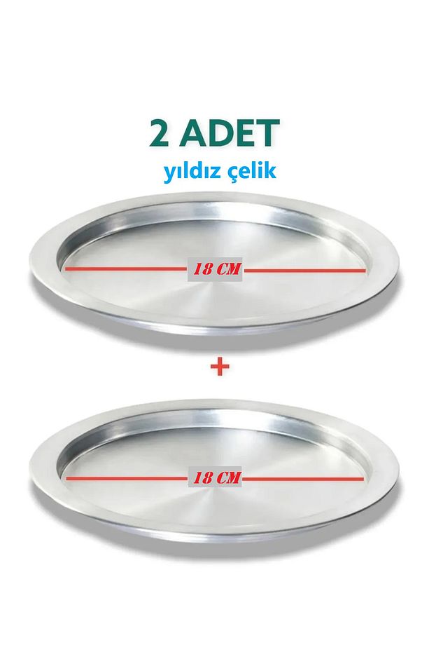 2 Adet Alüminyum Künefe Ve Kadayıf Tepsisi Tabağı 18 Cm Taban - 1