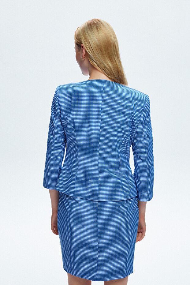 Agraflı 3/4 Kol Ceket - 6