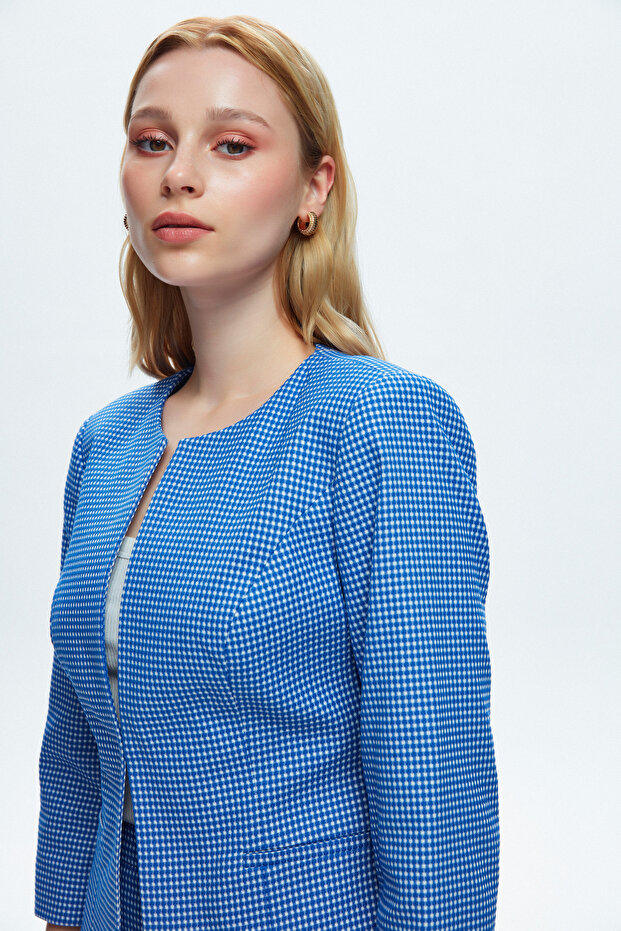 Agraflı 3/4 Kol Ceket - 1