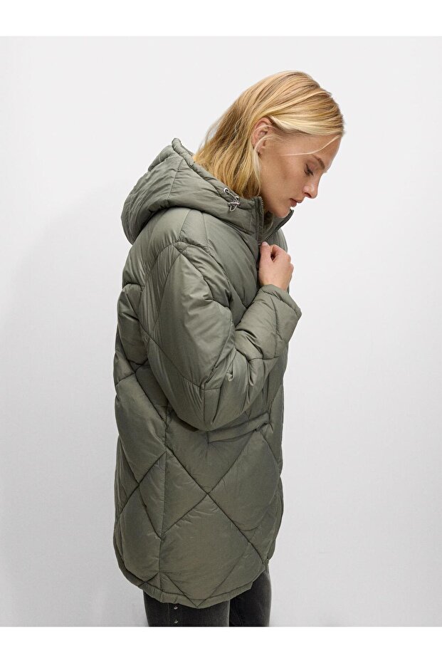 Kapüşonlu Kapitone Kaban - 3