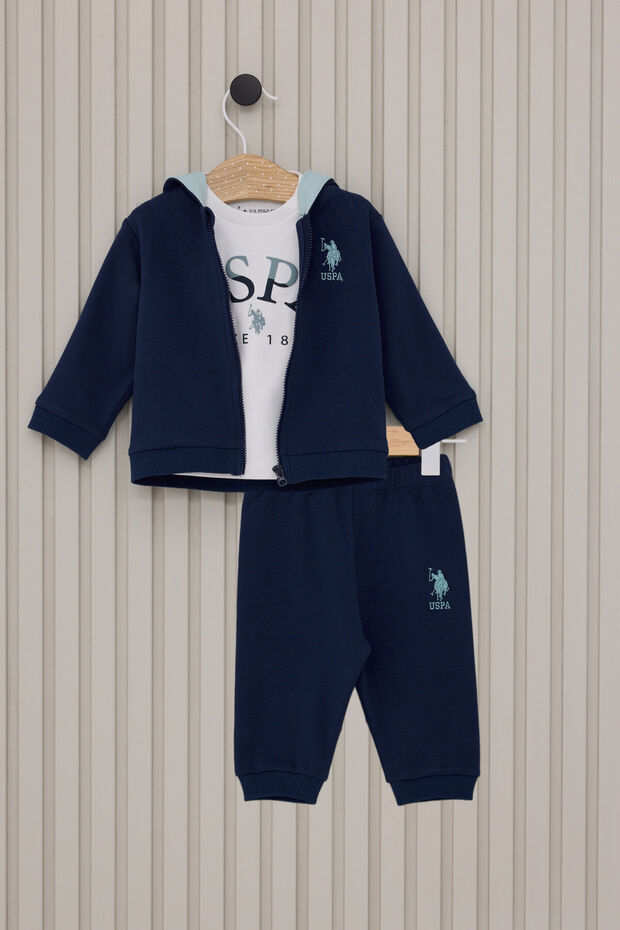 Us Polo Baby Boy 3-Piece Set Usb2097 Dark Indigo