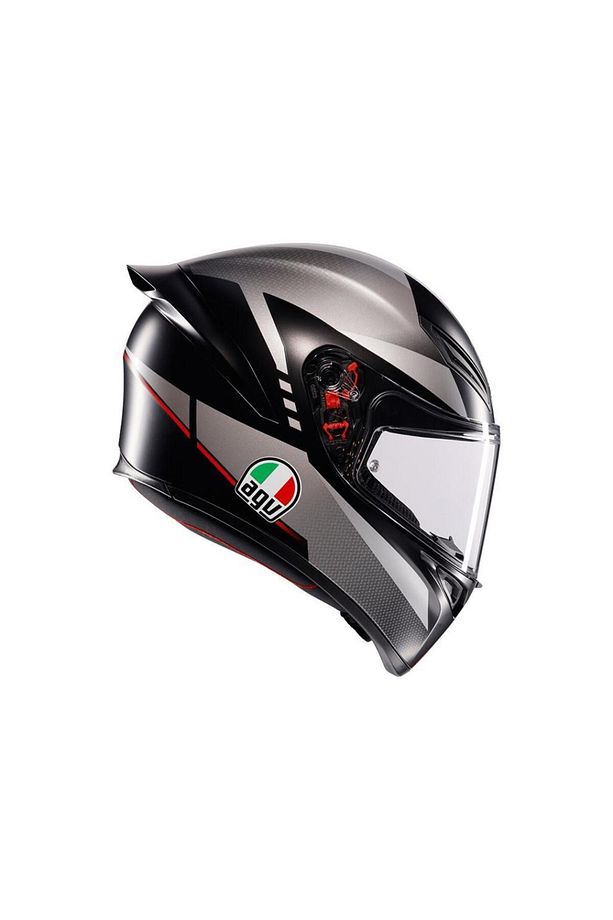 K1 S Lap Matt Black Grey Red Kapalı Kask - 3