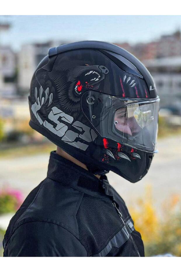 Rapid 2 Clawn Mat Siyah Gri Kırmızı Kask - 3