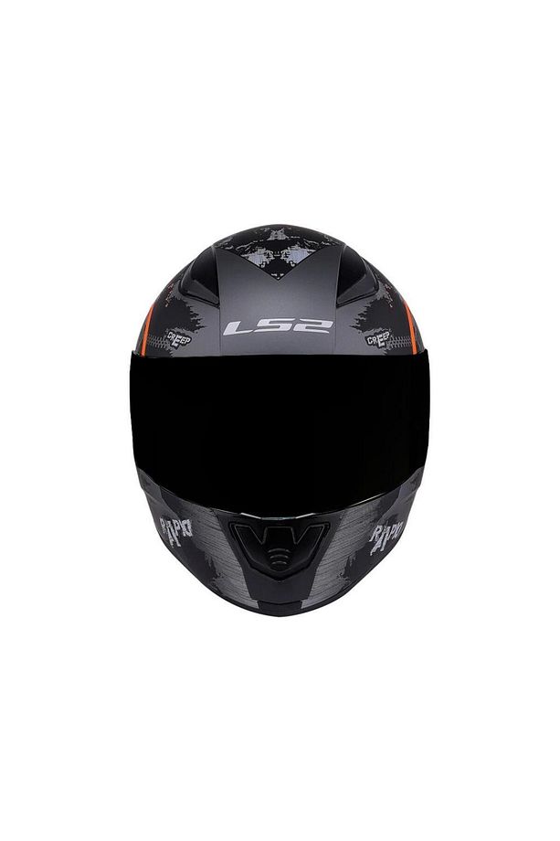 Rapid Circle Mat Titanyum Turuncu Kask Siyah Vizörlü - 3
