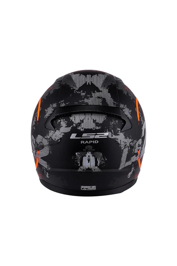 Rapid Circle Mat Titanyum Turuncu Kask Siyah Vizörlü - 5