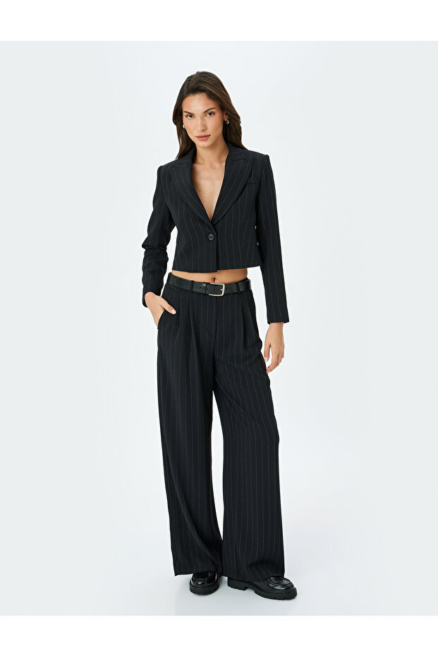 black Crop Blazer Jacket