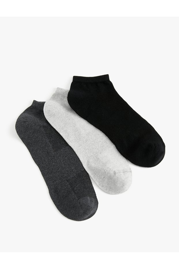 Basic 3-Piece Booties Socks Set Multicolored