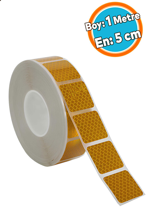 Tüvtürk Approved Yellow Piece Reflective Reflective Highlighter Strip Tape Cut Warning Tape 1 Meter