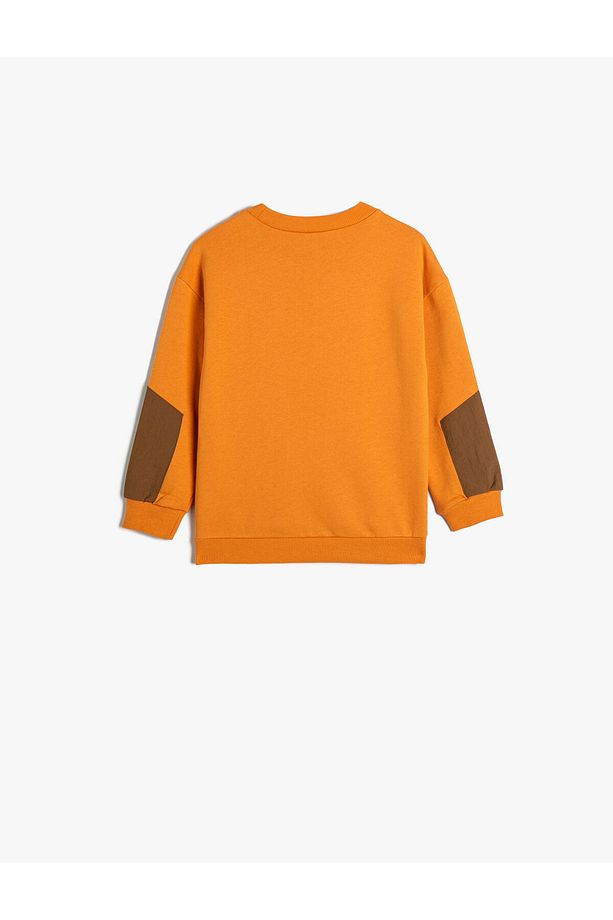 Sweatshirt Uzun Kollu Bisiklet Yaka Cep Detaylı Şardonlu Pamuklu - 2