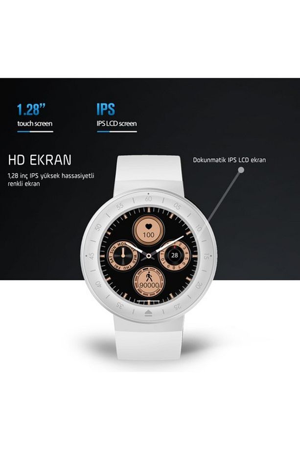Akıllı Saat 55mm Beyaz Renk Spor Kordon Stylish - 4