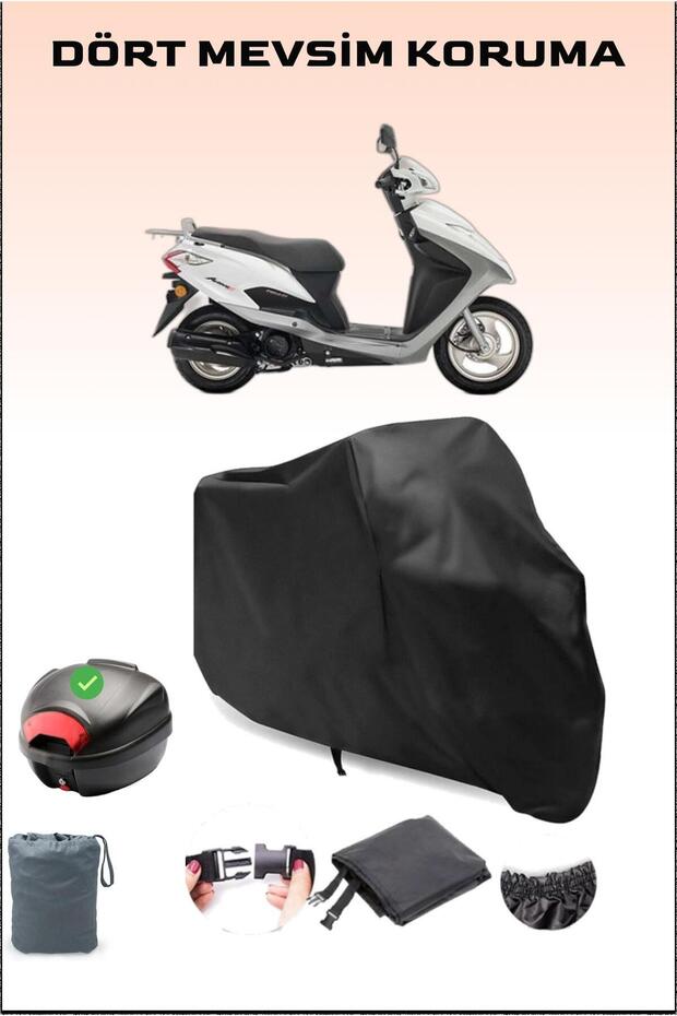 Black Honda Activa S Motorcycle Tarpaulin Rear Bag Compatible