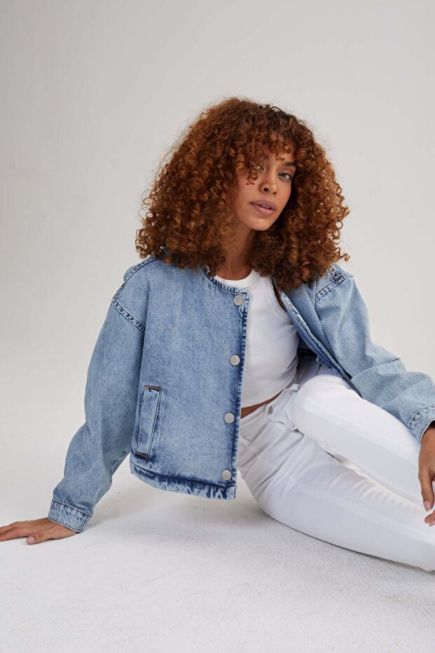 Jachetă bomber din denim - 2