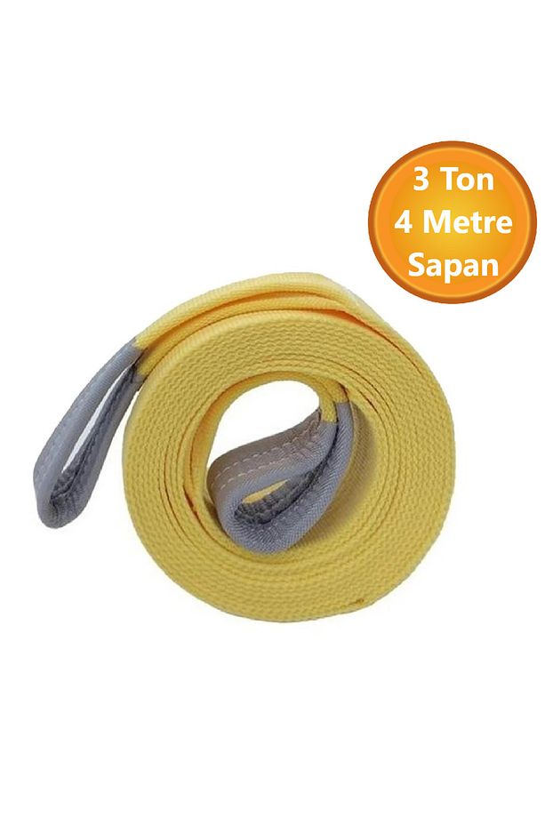 Vinç Sapan Polyester Spanzet 3 Ton 4 Metre Sarı Sağlam Yük Kaldırma Taşıma İndirme Caraskal Halat. - 1