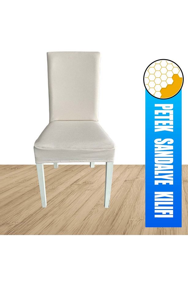 4 Adet Petek Kumaş Salon Tipi Sandalye Kılıfı & Sandalye Örtüsü Seti - 5