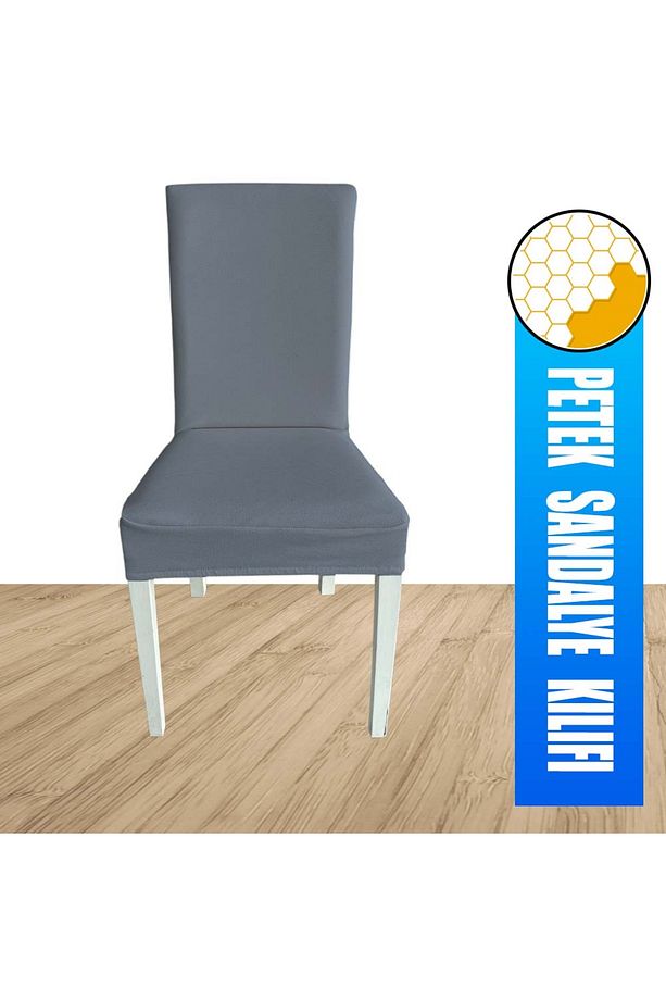 4 Adet Petek Kumaş Salon Tipi Sandalye Kılıfı & Sandalye Örtüsü Seti - 5