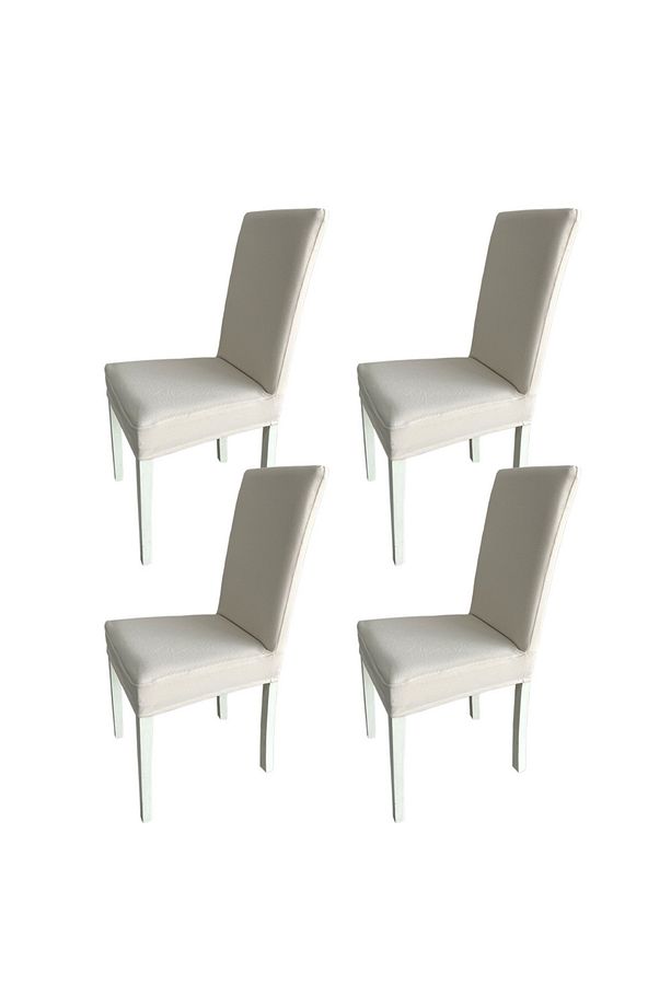 4 Adet Petek Kumaş Salon Tipi Sandalye Kılıfı & Sandalye Örtüsü Seti - 3