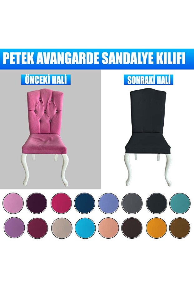 6 Adet Petek Kumaş Avangarde Tipi Sandalye Kılıfı & Sandalye Örtüsü Seti - 6