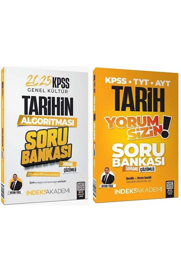 İndeks Akademi 2025 KPSS Tarihin Algoritması + Yorum Sizin Soru Bankası 2 li Set - Aydın Yüce İndeks - 1