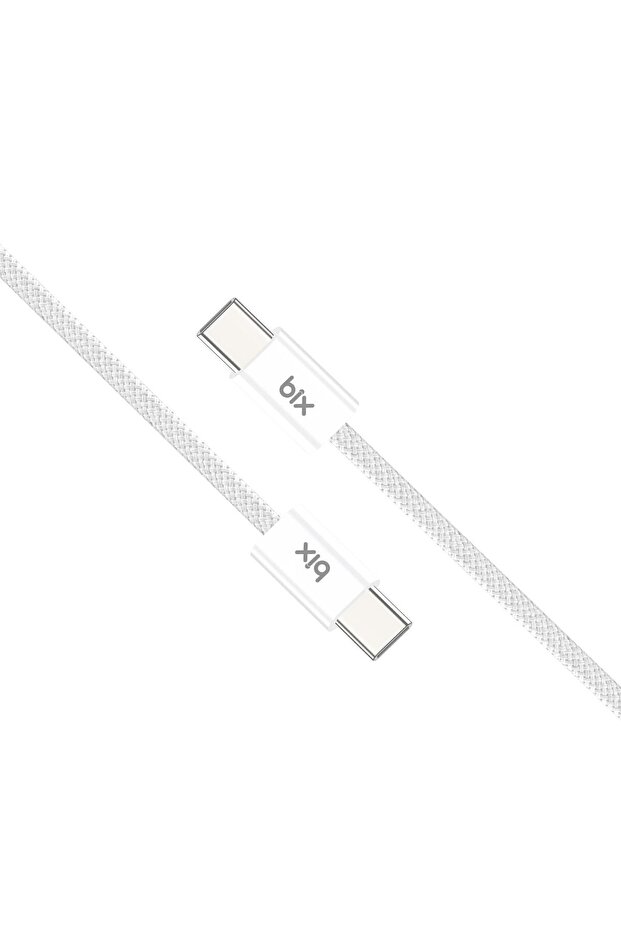 Type-c To Type-c 60w Örgülü Şarj Ve Data Kablosu 1 Metre Beyaz - 3