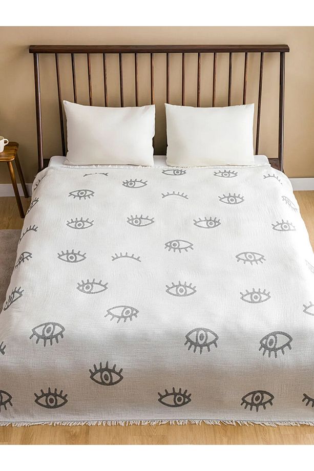LCW HOME Karışık Göz Nakışlı Çift Kişilik Yatak Örtüsü 190x220 cm - 3