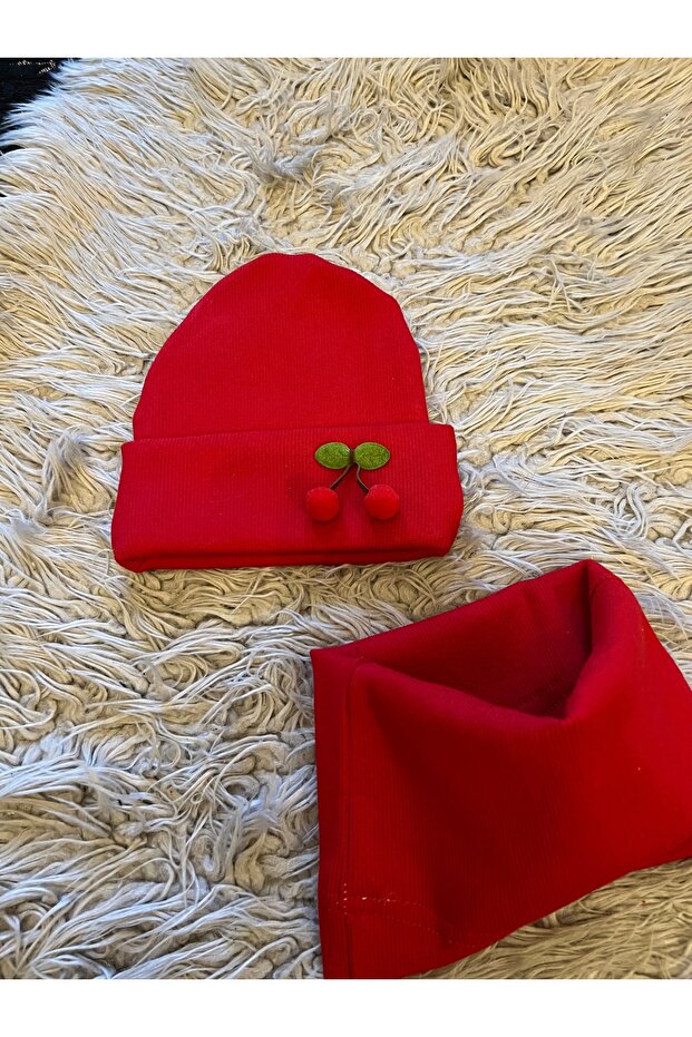 Stretchy Camisole Double Layer Cherry Detail Beret Neck Collar Set of 2