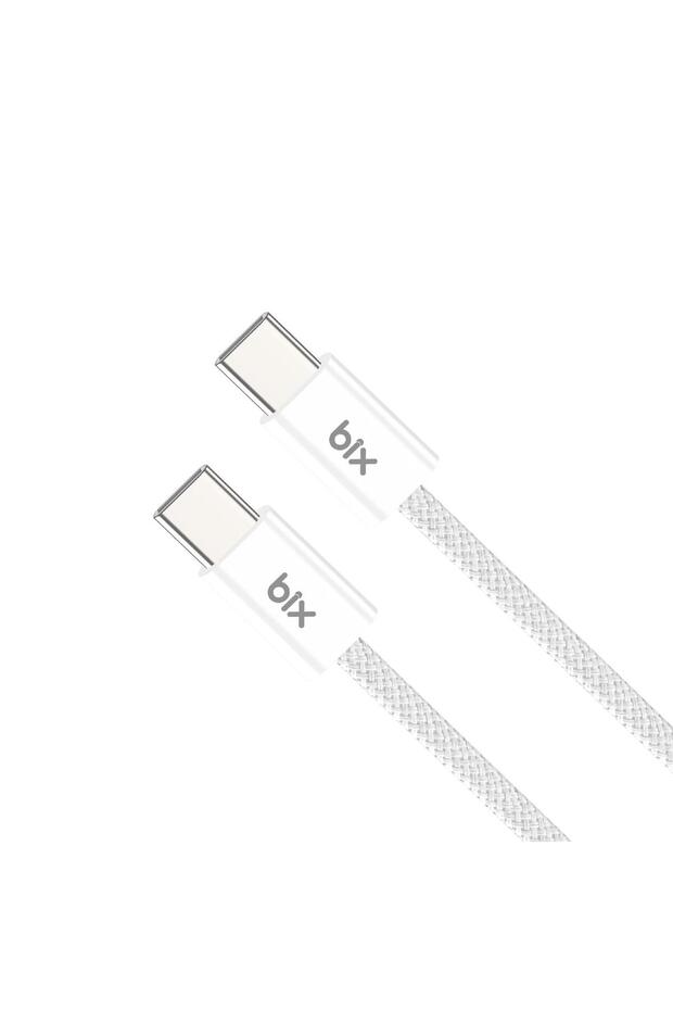 Type-c To Type-c 60w Örgülü Şarj Ve Data Kablosu 1 Metre Beyaz - 2