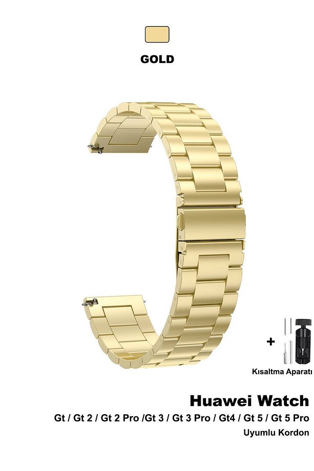 Huawei Watch Gt5 Gt4 Gt3 Gt2 Gt2e - Gt5 Pro Gt3 Pro Gt2 Pro (46MM) Metal Çelik Bakla Kordon Kayış - 2