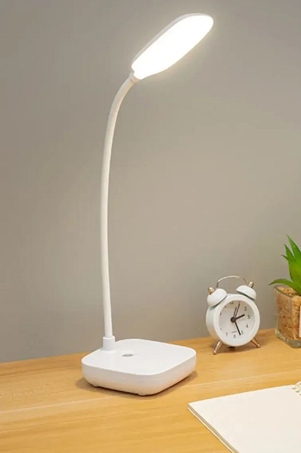Kablosuz Şarjlı Dokunmatik Üç Renk LED Masa Lambası Ders Çalışma Okuma Işığı Dimmer Ayarlı WB-01 - 1