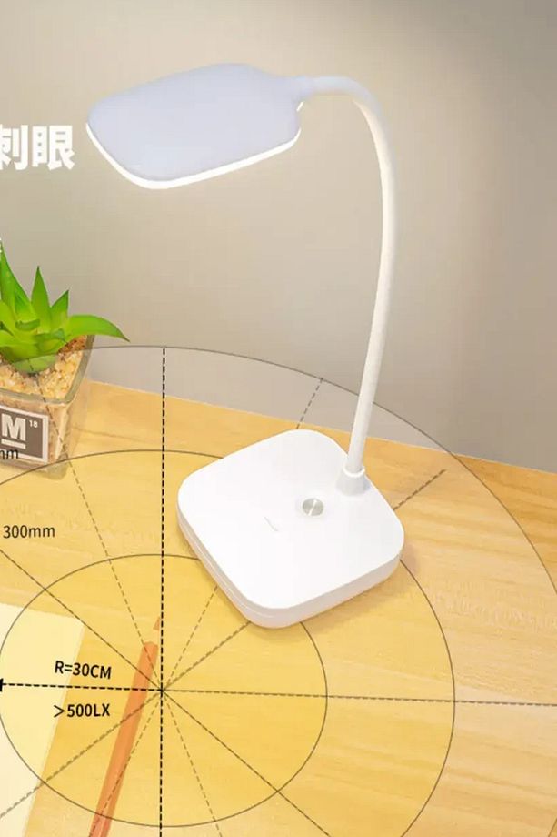 Kablosuz Şarjlı Dokunmatik Üç Renk LED Masa Lambası Ders Çalışma Okuma Işığı Dimmer Ayarlı WB-01 - 3