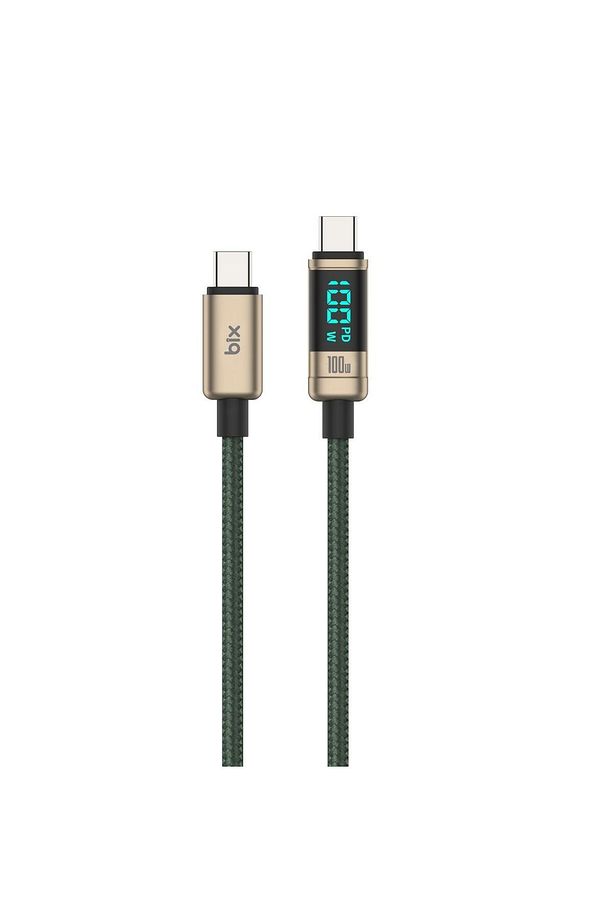Type-c To Type-c 100w 480mbps E-marker Çipli Led Dijital Ekranlı Şarj Ve Data Kablosu 1 Metre Br - 1