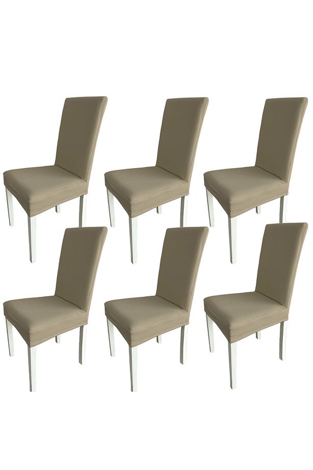 6 Adet Fransız Pamuklu Kumaş Salon Tipi Sandalye Kılıfı & Sandalye Örtüsü Seti - 3