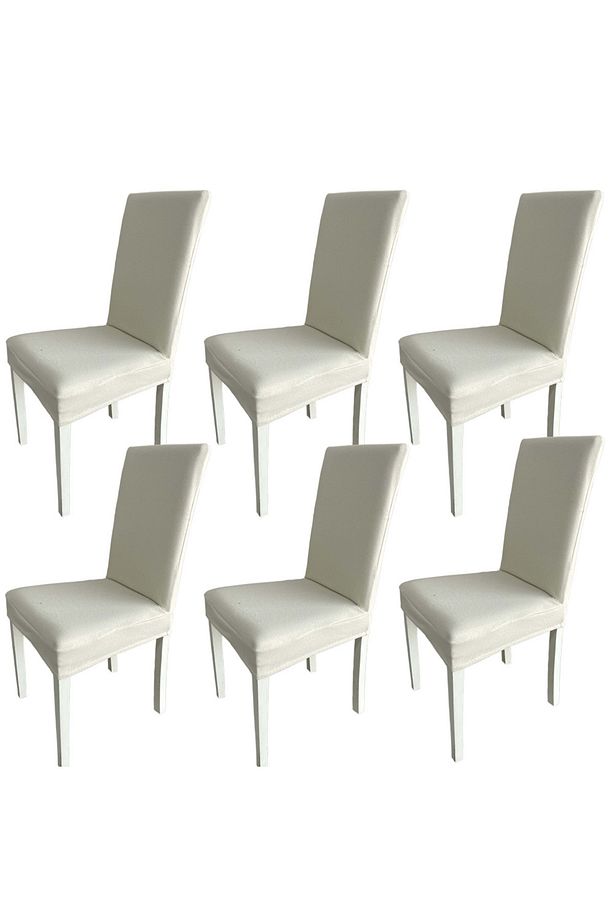 6 Adet Fransız Pamuklu Kumaş Salon Tipi Sandalye Kılıfı & Sandalye Örtüsü Seti - 3