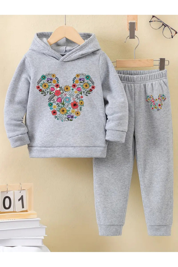 Flowers Printed Winter Tracksuit Set