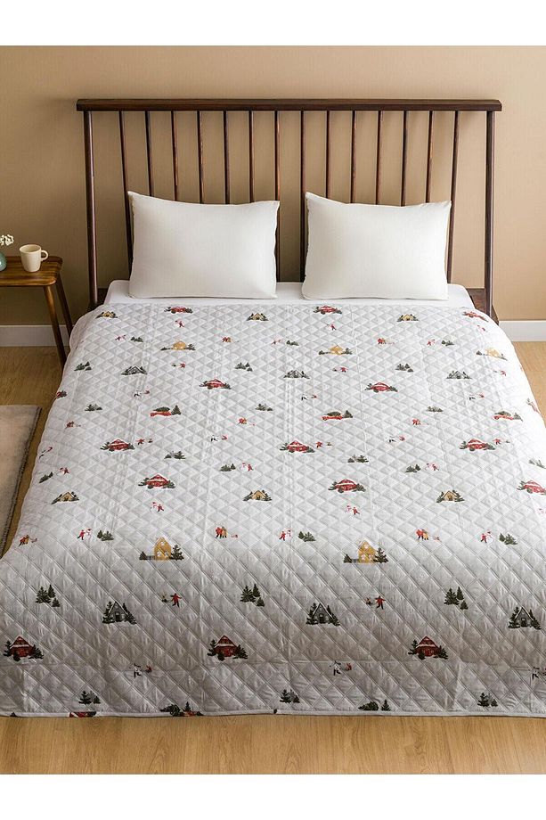 LCW HOME Yılbaşı Temalı Çift Kiişilik Yatak Örtüsü 200x220 Cm (W4) - 2