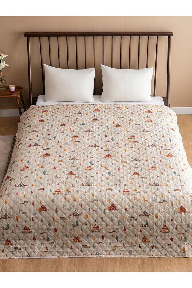 LCW HOME Yılbaşı Temalı Çift Kişilik Yatak Örtüsü (W4) - 2