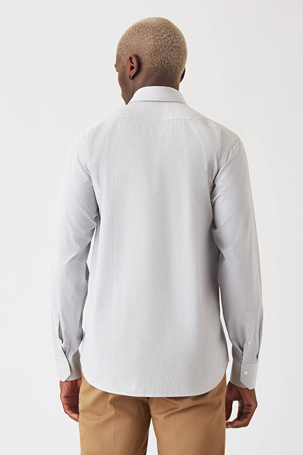 Regular Fit Uzun Kollu Kahve Klasik Erkek Gömlek - 2