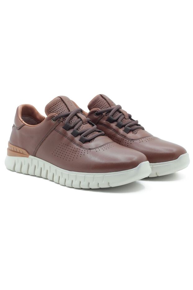 Genuine Leather Men's Sports Walking Shoes 2405 Tan