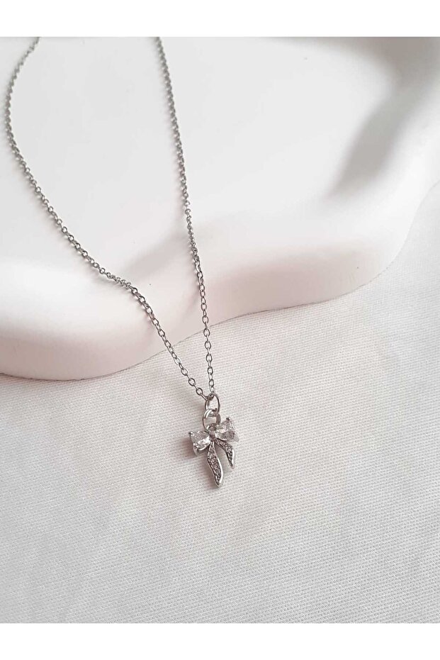 Çelik Taşlı Kurdele Kolye - 3