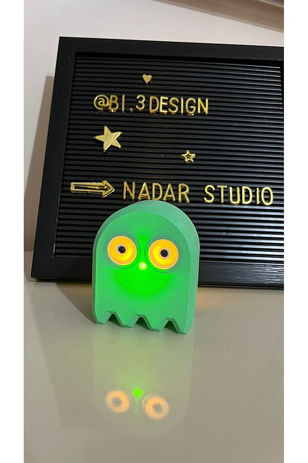 Pacman Hayaleti Tealight  Led Figür  / Led Tealight Hediyeli - 4