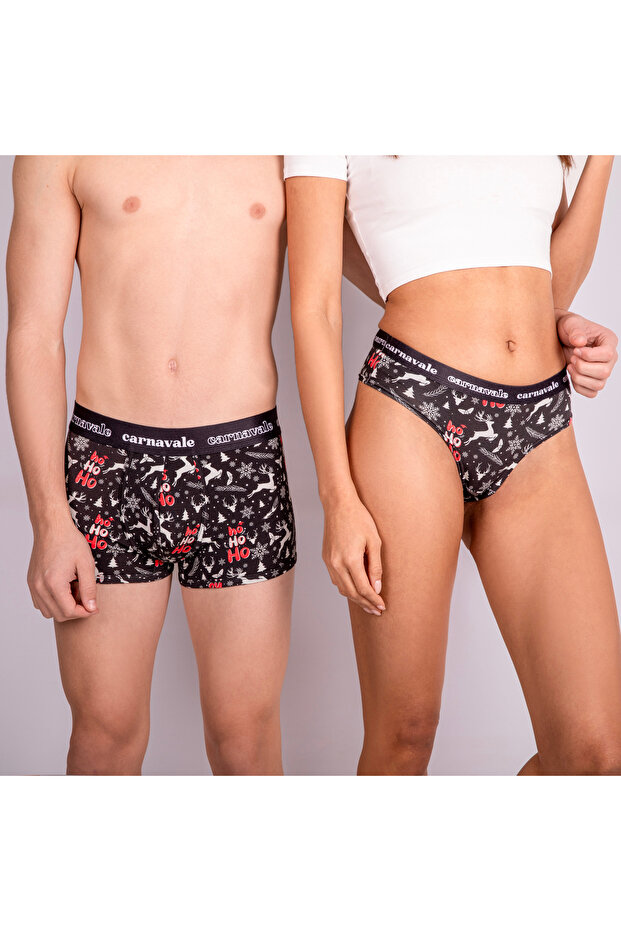 Carnavale Desenli Siyah Couple - 1