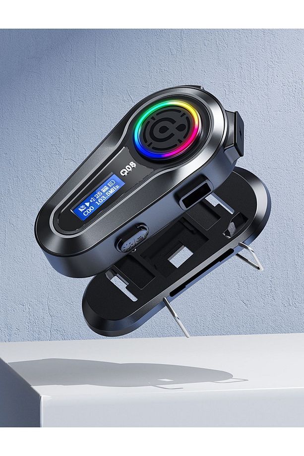 Motorsiklet Kask Interkom Kulaklık Rgb Işık Lcd Ekranlı Bluetooth 5.3 Çift Telefon Bağlantı - 2