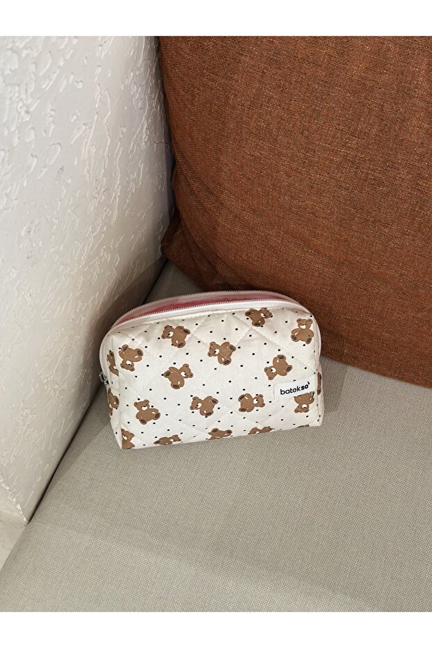 Mini Teddy Bear Patterned Pencil Bag - 2