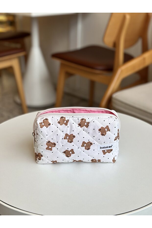 Mini Teddy Bear Patterned Pencil Bag - 5
