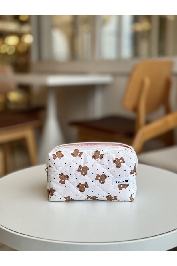 Mini Teddy Bear Patterned Pencil Bag - 3