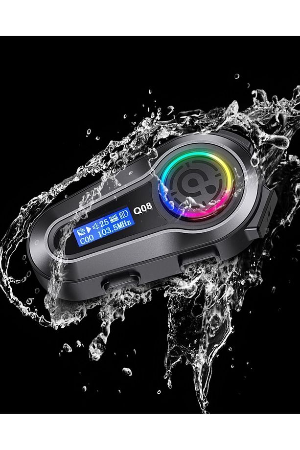 Motorsiklet Kask Interkom Kulaklık Rgb Işık Lcd Ekranlı Bluetooth 5.3 Çift Telefon Bağlantı - 6