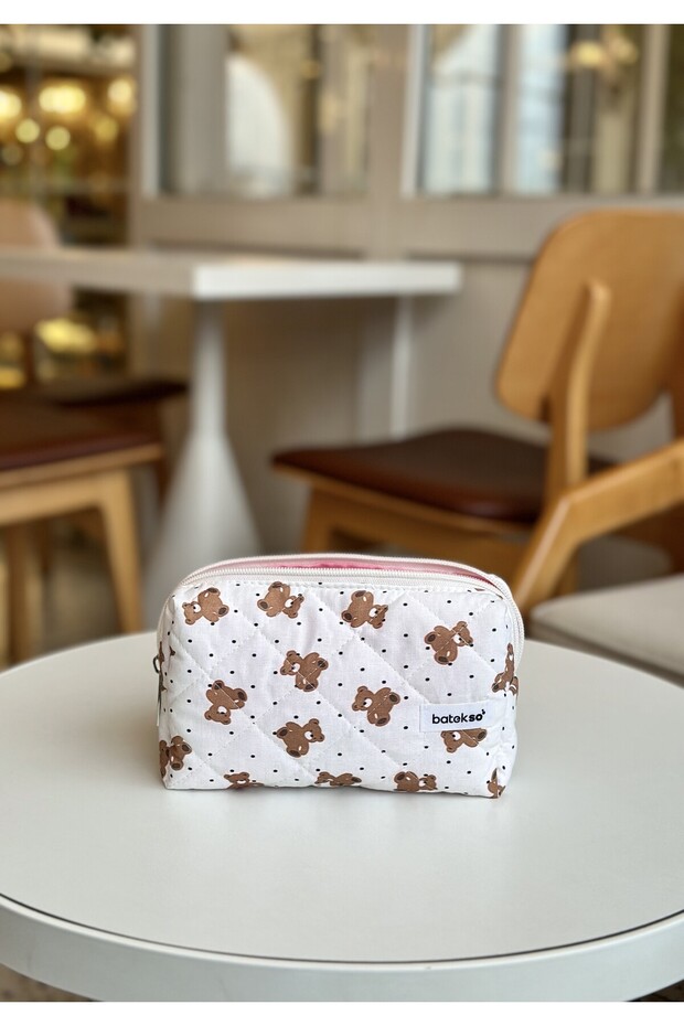 Mini Teddy Bear Patterned Pencil Bag - 6